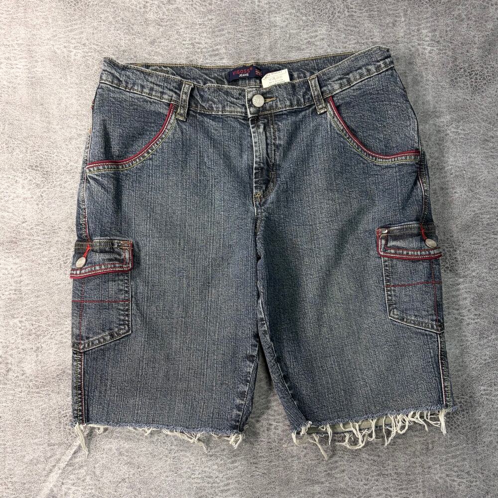 Y2k Vigoss Cargo Distressed Denim Shorts
